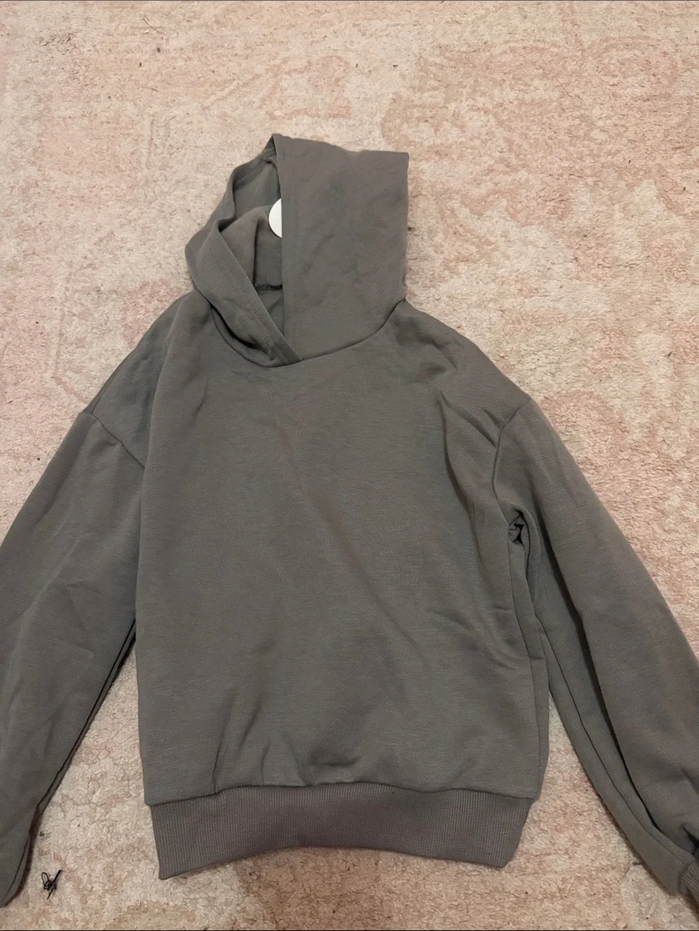 Classic Kids Hooded Sweater in Gray/ Green